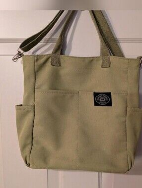 XIFANNI Shanghai Canvas Multi-Pocket Tote - Sage Green